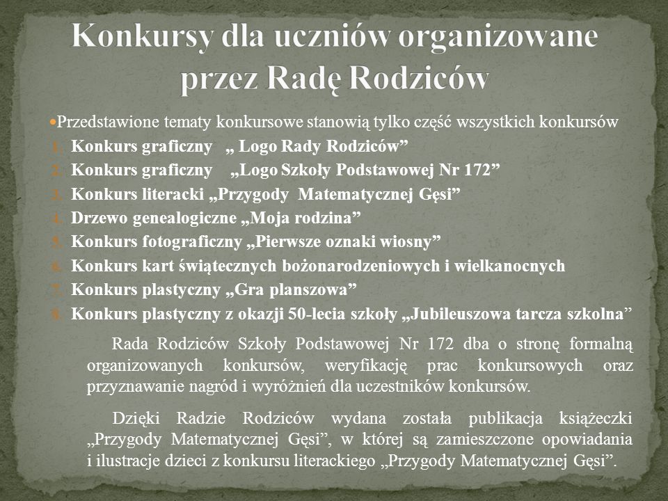 Rada Rodzic W Szko Y Podstawowej Nr Im Prof Ppt Pobierz